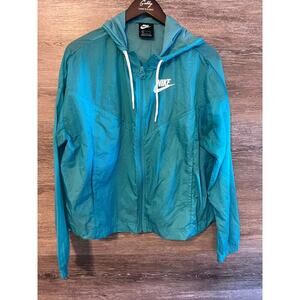 Nike Windbreaker Jacket sz XL Green Unisex Bike Hoodie raincoat